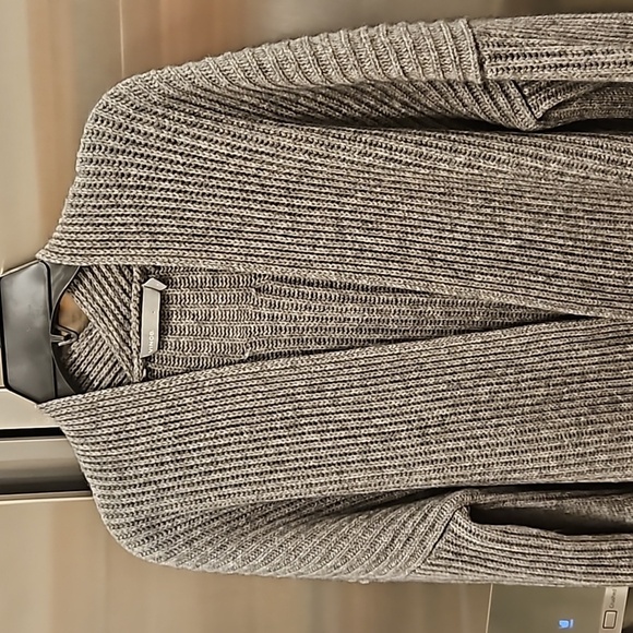 💕VINCE💕 Ribbed Side Buttoned Open Cardigan Sweater ~ Grey Wool Yak Small NWOT - Picture 14 of 16